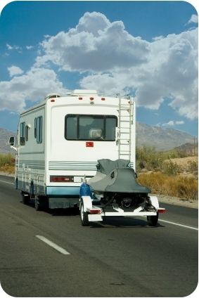 Recreational Vehicle pulling a Personal Watercraft